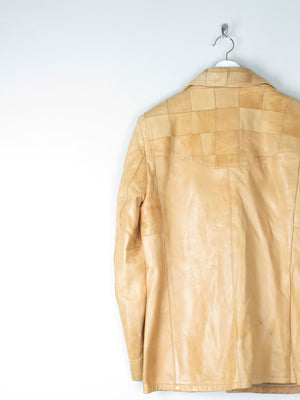 Men's 1970s Vintage Tan Leather Jacket 40" S/M - The Harlequin