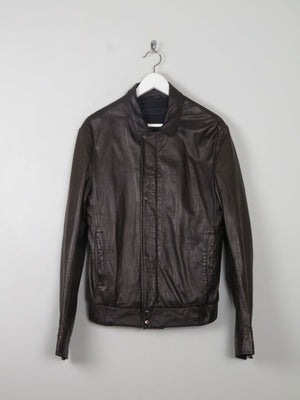 Men's All Saints Brown Leather Jacket S - The Harlequin