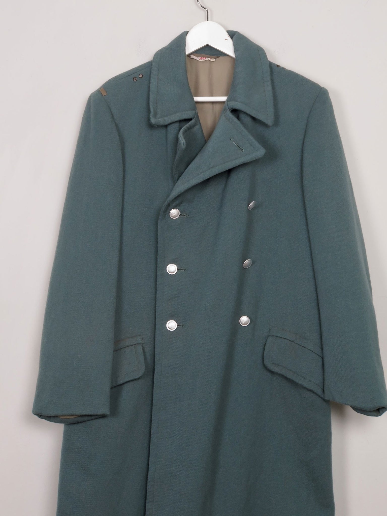 Men's Aqua Green Military Coat - The Harlequin