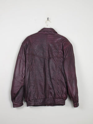 Men's Aubergine Soft Vintage Leather Bomber Jacket S/M - The Harlequin