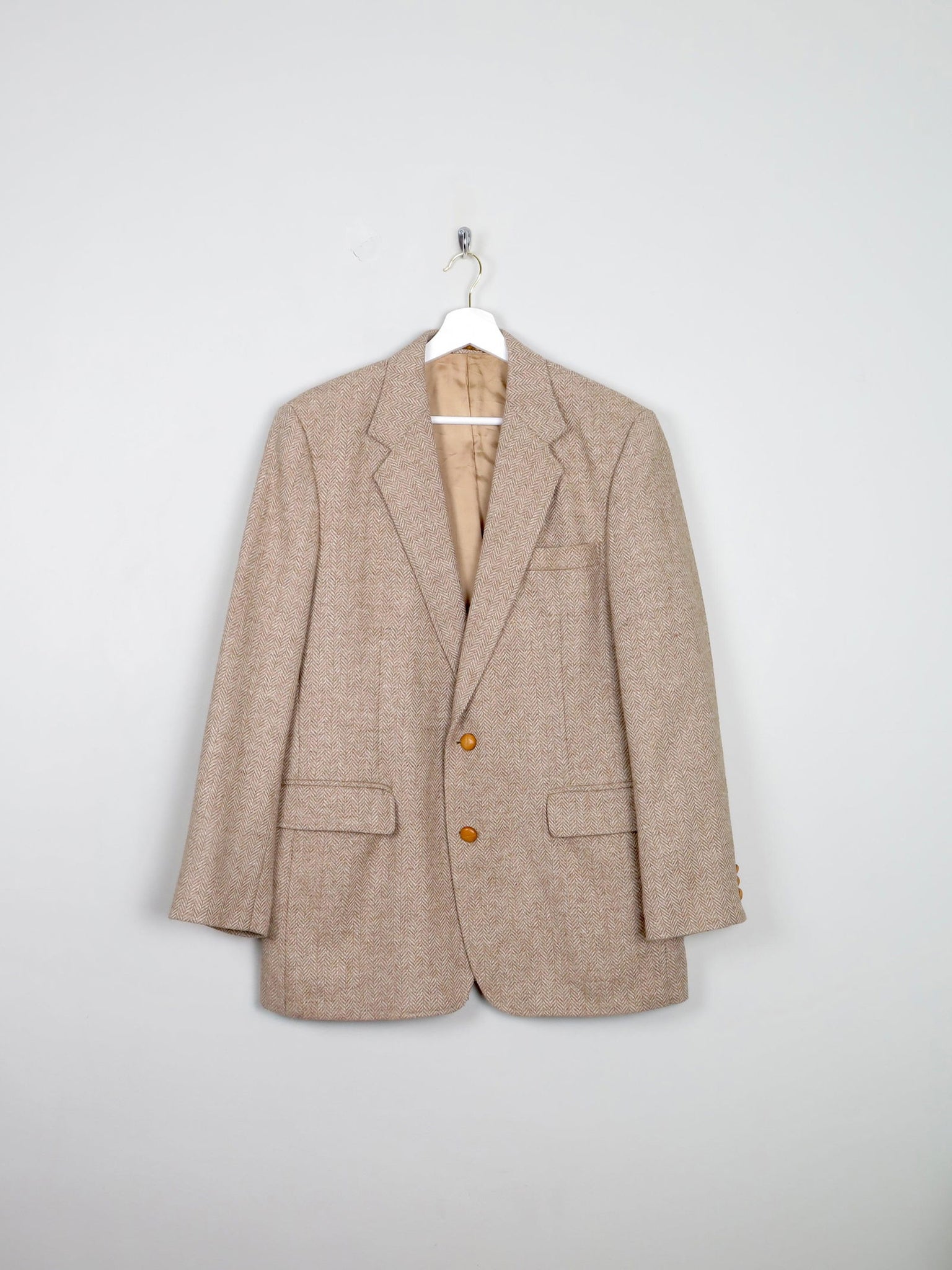 Men's Beige Vintage Tweed Jacket 40/42" - The Harlequin