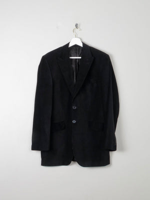 Men's Black Cord/ Velvet Vintage Tailored Jacket 38 L - The Harlequin