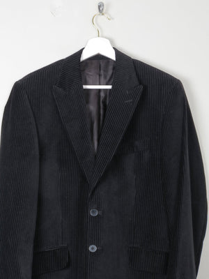 Men's Black Cord/ Velvet Vintage Tailored Jacket 38 L - The Harlequin