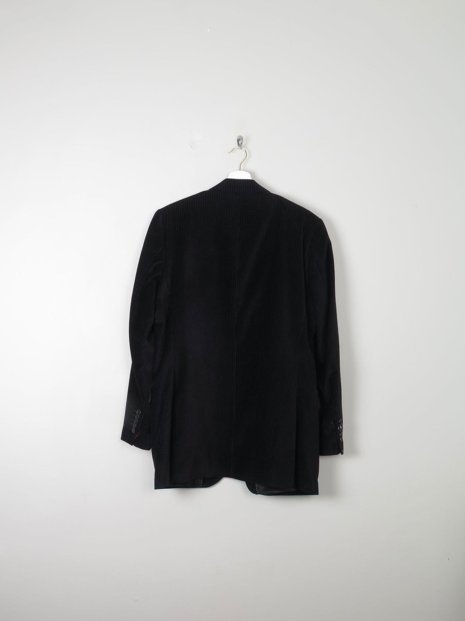 Men's Black Cord/ Velvet Vintage Tailored Jacket 38 L - The Harlequin