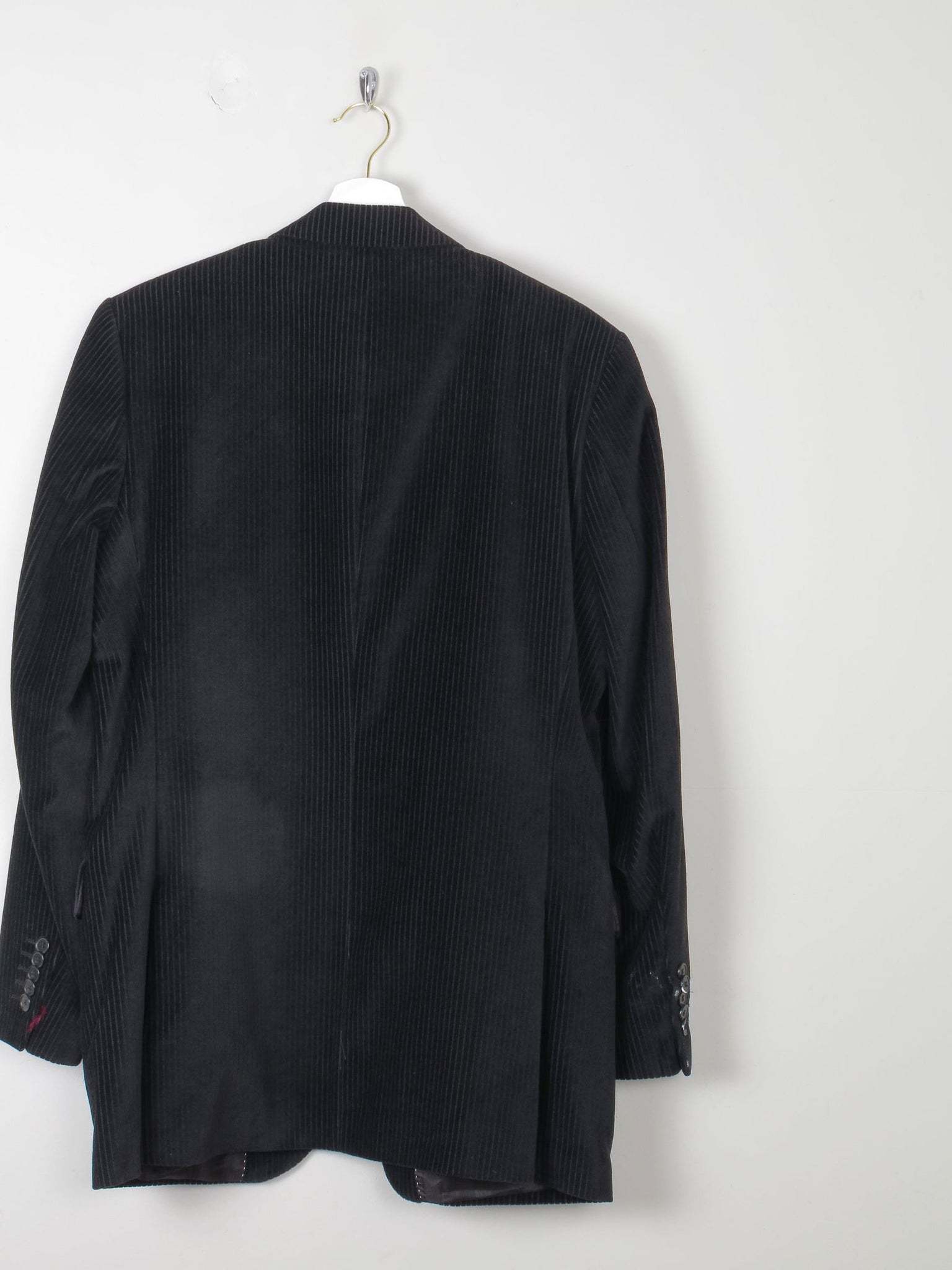 Men's Black Cord/ Velvet Vintage Tailored Jacket 38 L - The Harlequin