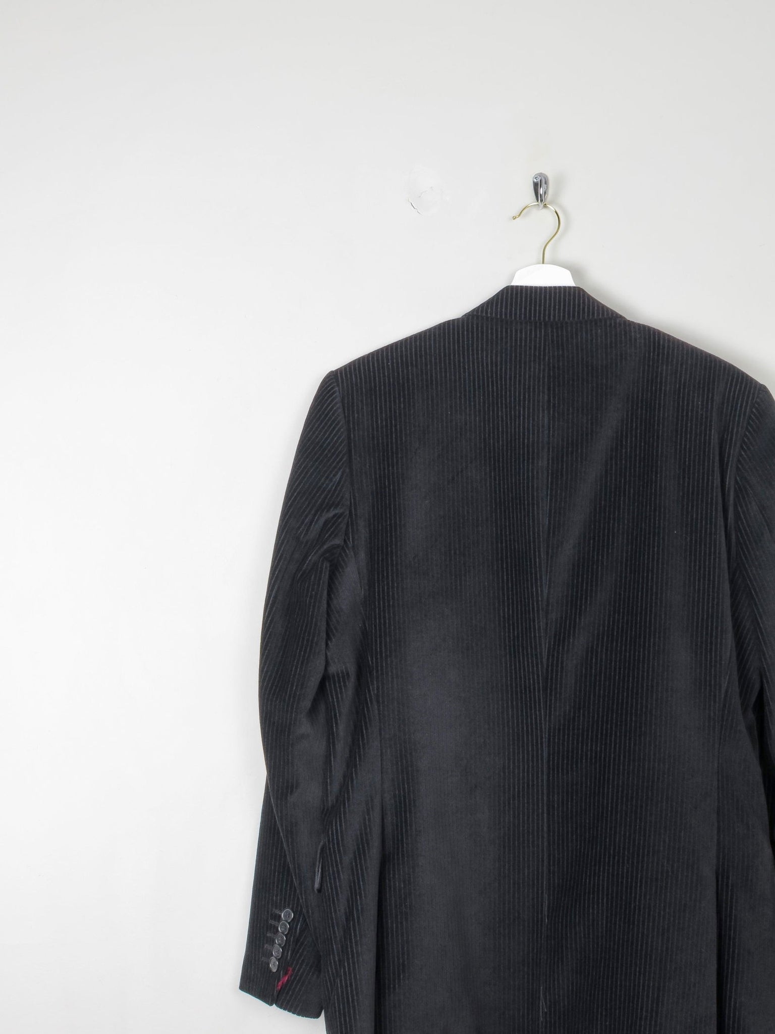 Men's Black Cord/ Velvet Vintage Tailored Jacket 38 L - The Harlequin