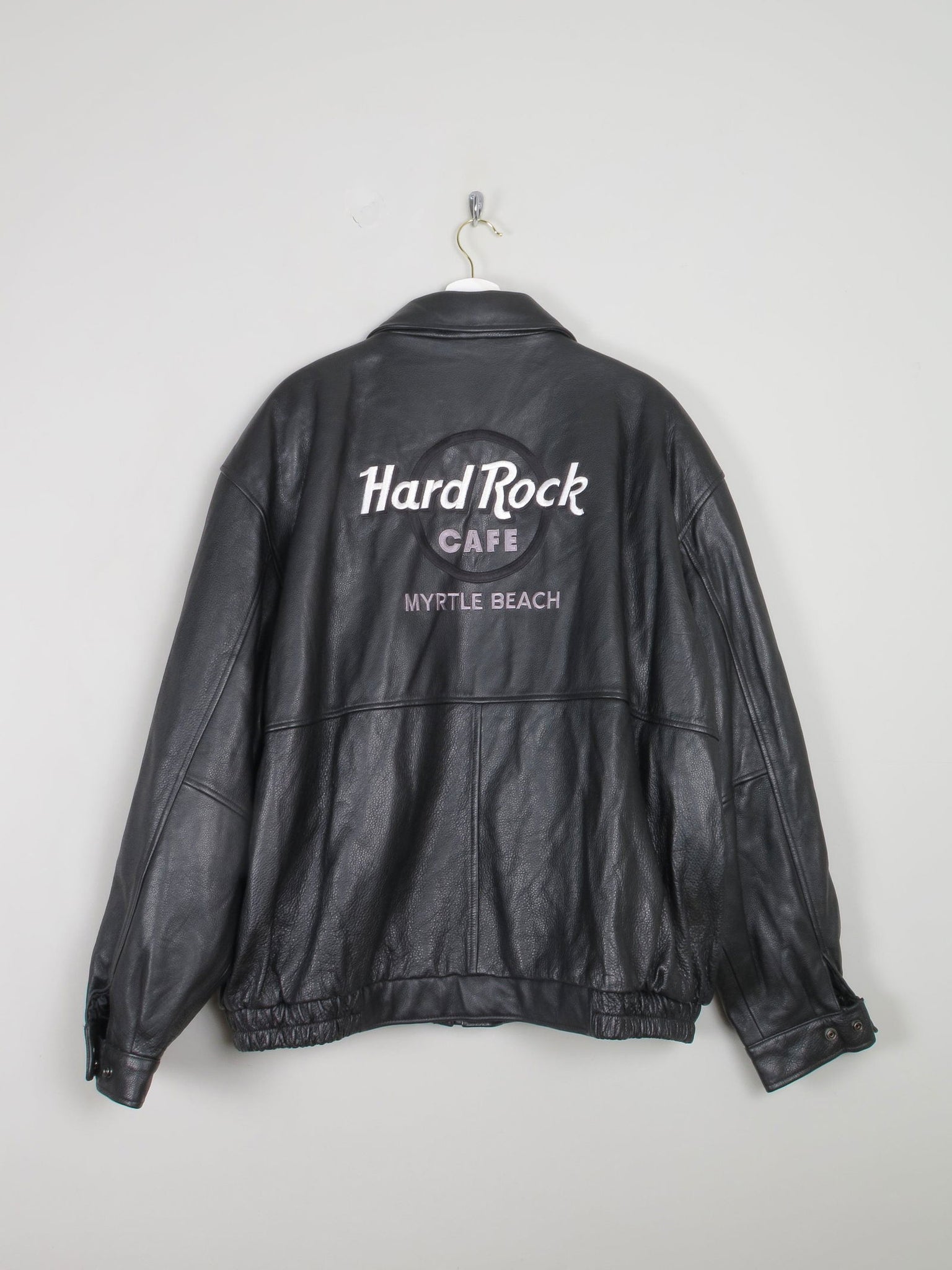 Men's Black Leather Hard Rock Cafe Heavy Leather Jacket XXXL - The Harlequin