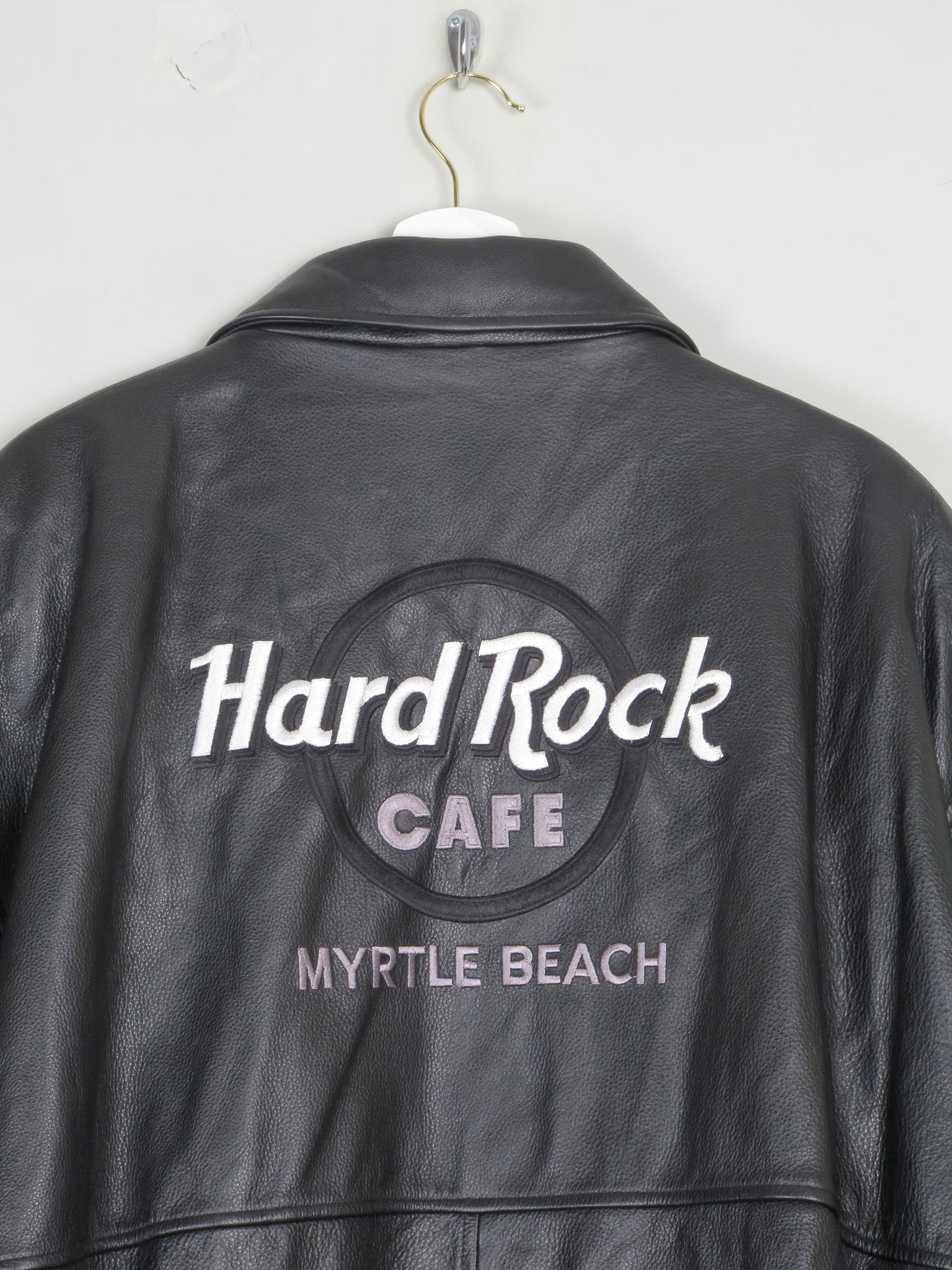 Men's Black Leather Hard Rock Cafe Heavy Leather Jacket XXXL - The Harlequin