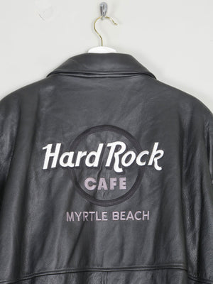 Men's Black Leather Hard Rock Cafe Heavy Leather Jacket XXXL - The Harlequin