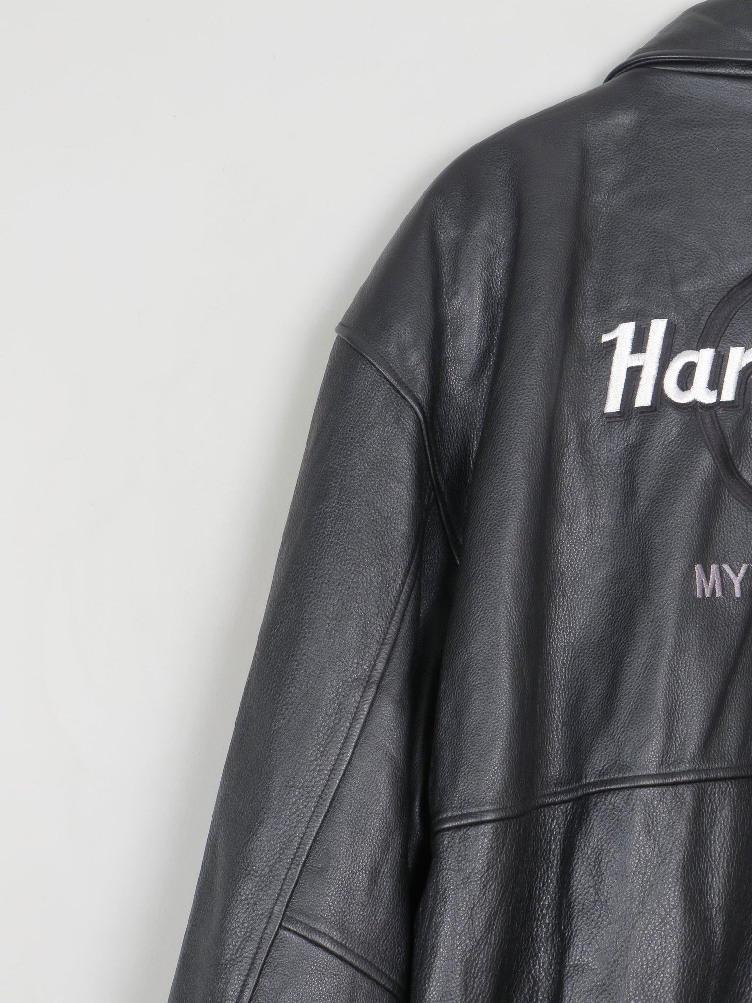 Men's Black Leather Hard Rock Cafe Heavy Leather Jacket XXXL - The Harlequin