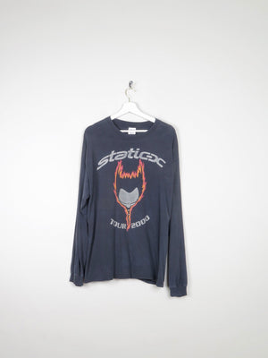 Men's Black Long Sleeved Vintage Static X Tour T-shirt XL - The Harlequin
