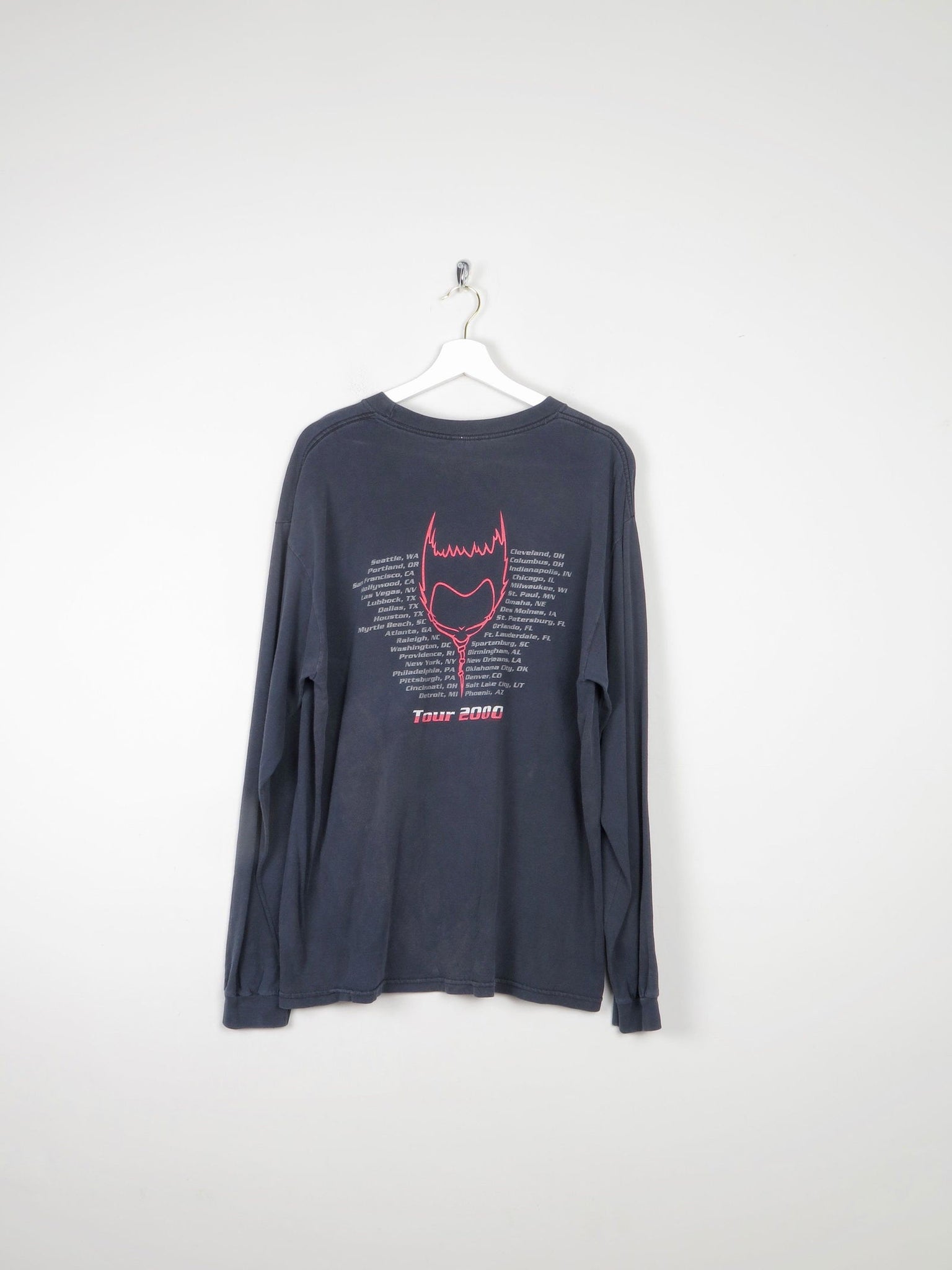 Men's Black Long Sleeved Vintage Static X Tour T-shirt XL - The Harlequin