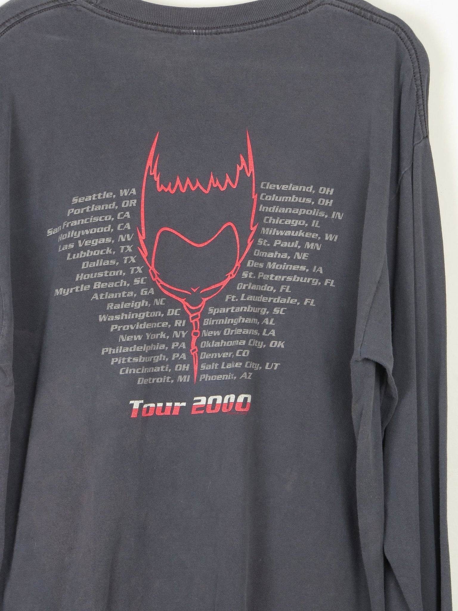 Men's Black Long Sleeved Vintage Static X Tour T-shirt XL - The Harlequin