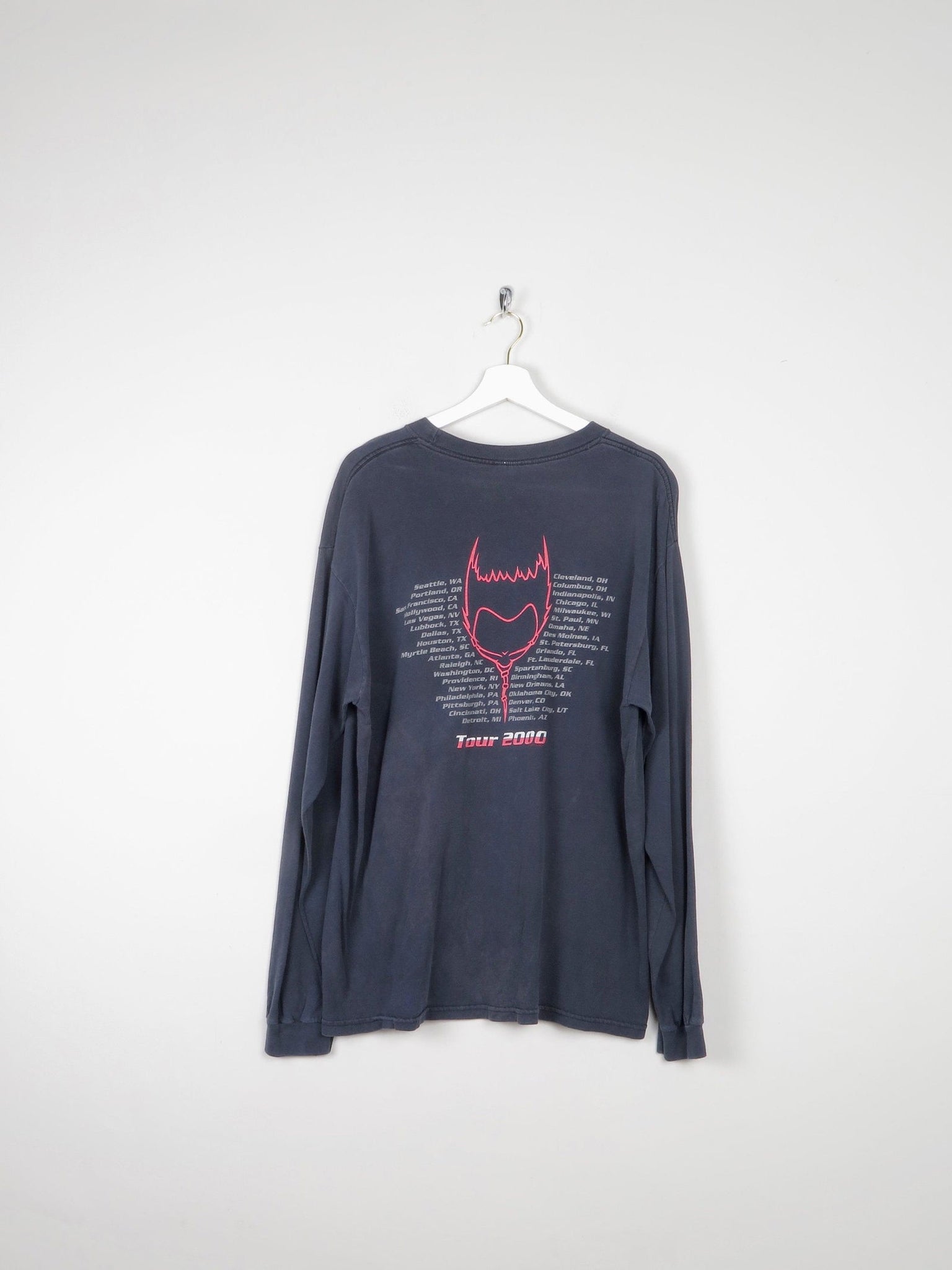 Men's Black Long Sleeved Vintage Static X Tour T-shirt XL - The Harlequin