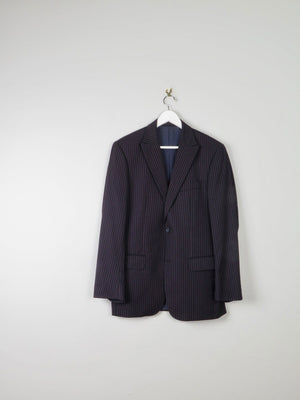 Men's Black Pinsripe Jacket With Pink Stripes 42” - The Harlequin