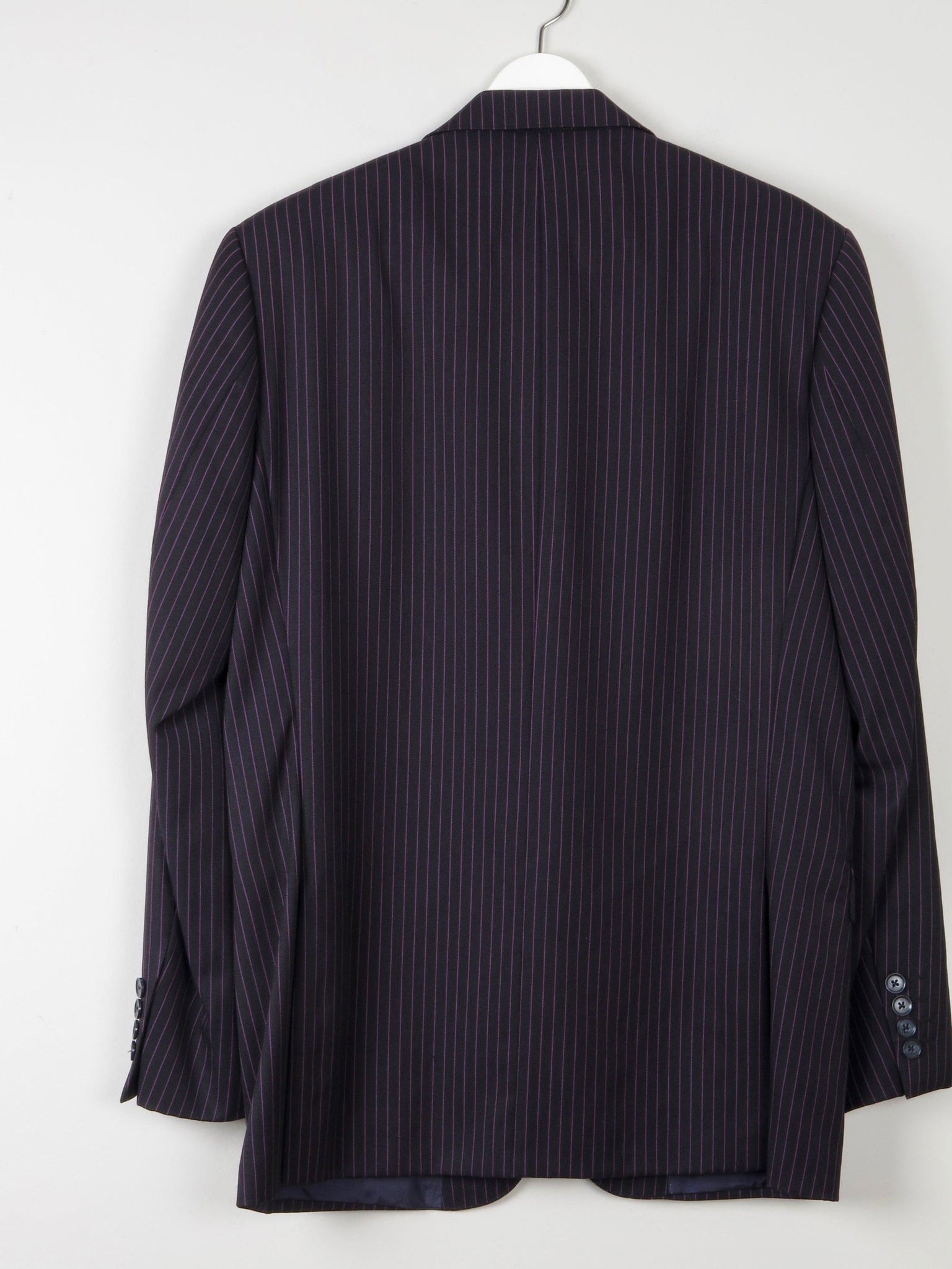 Men's Black Pinsripe Jacket With Pink Stripes 42” - The Harlequin