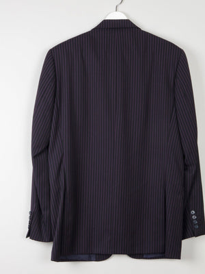 Men's Black Pinsripe Jacket With Pink Stripes 42” - The Harlequin