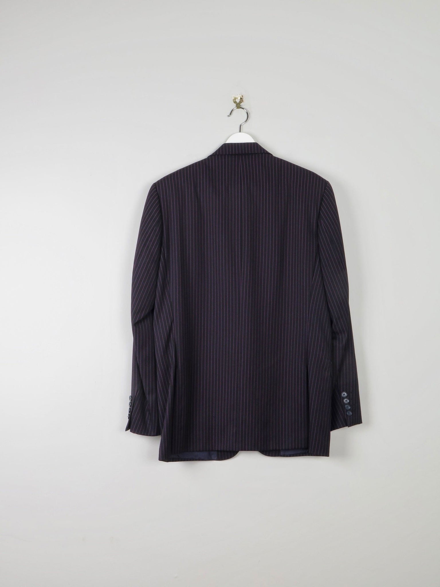 Men's Black Pinsripe Jacket With Pink Stripes 42” - The Harlequin
