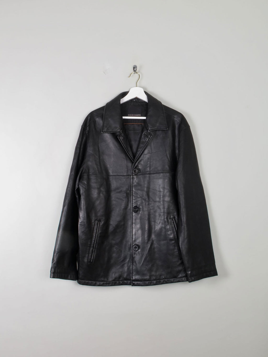 Men's Black Vintage Leather Jacket M - The Harlequin