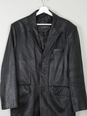 Men's Black Vintage Leather Jacket M Oversized - The Harlequin