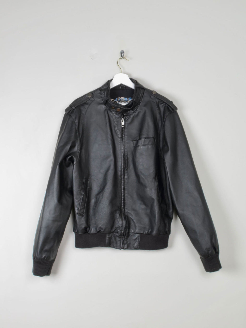 Men's Black Vintage Leather Jacket S/M - The Harlequin
