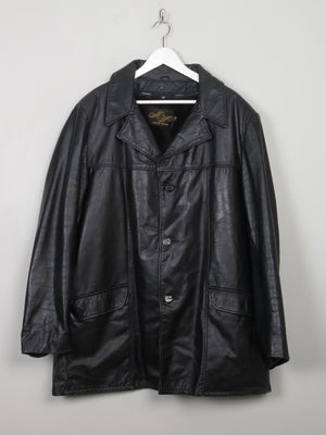 Men's Black Vintage Lined Leather Jacket XL - The Harlequin