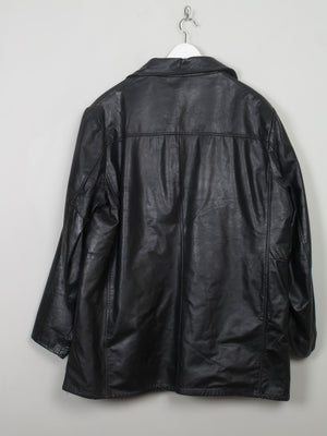 Men's Black Vintage Lined Leather Jacket XL - The Harlequin