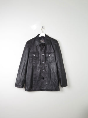 Men's Black Vintage Soft Leather Jacket S - The Harlequin