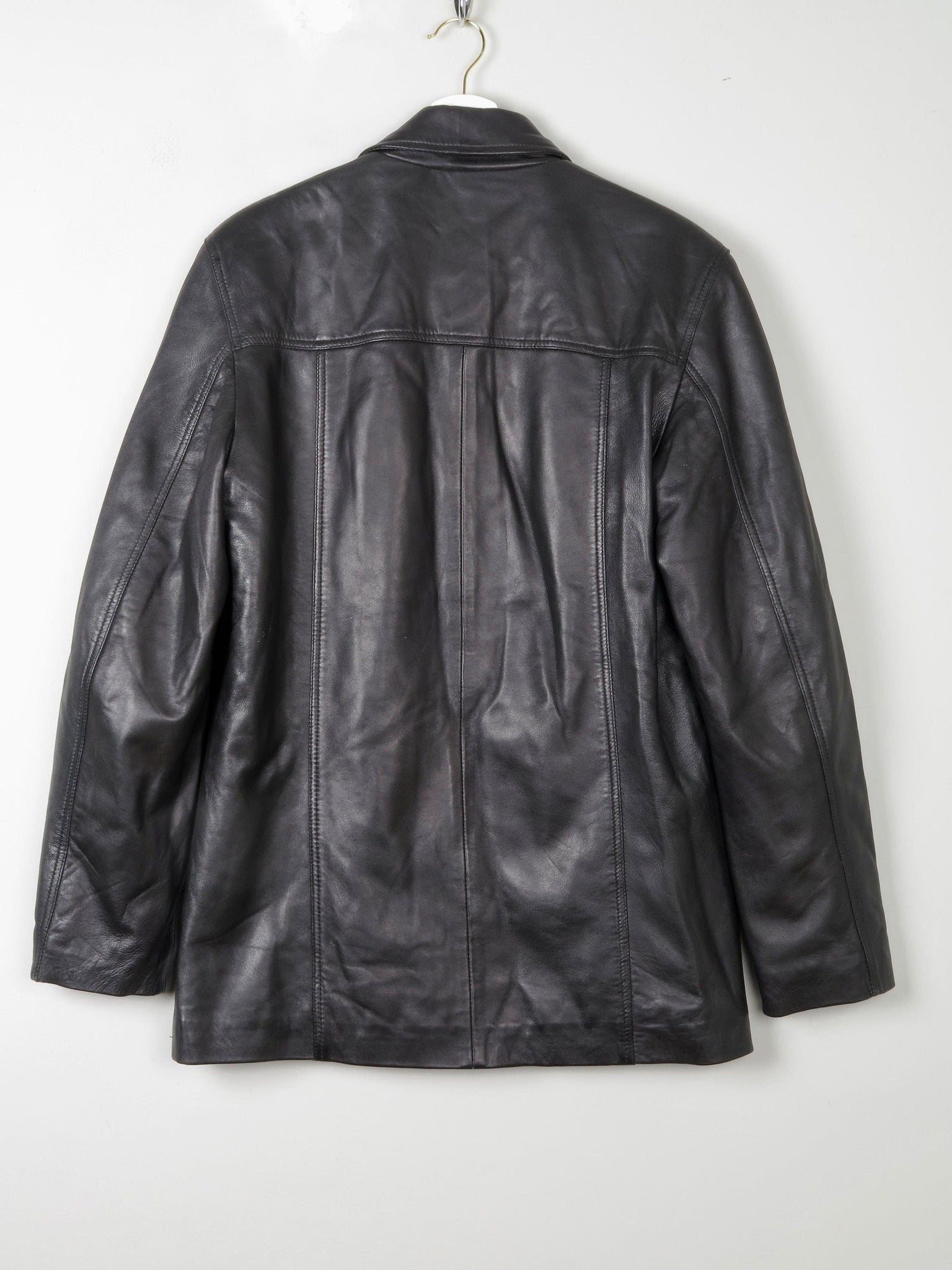 Men's Black Vintage Soft Leather Jacket S - The Harlequin