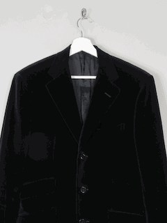 Men's Black Vintage Velvet Jacket Raffaele Caruso 38/40 R - The Harlequin