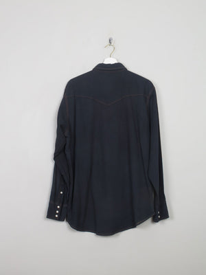 Wrangler Iconisch denim shirt met normale pasvorm voor heren, Zwarte Denim, L Wrangler Iconisch denim shirt met normale pasvorm voor heren, Zwarte Denim, L