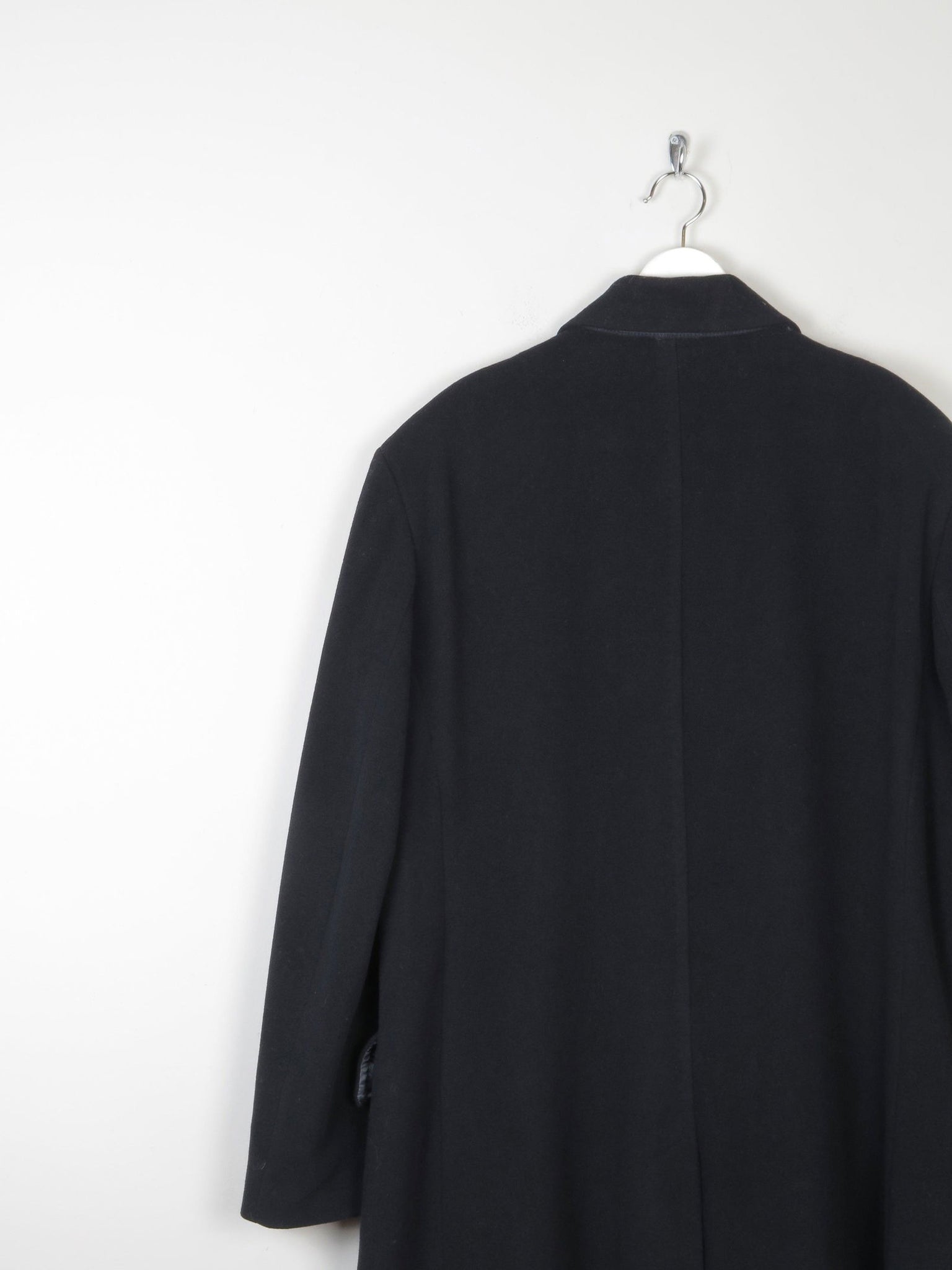 Men s Black Wool Nicole Farhi Cashmere Coat L XL 46 Approx