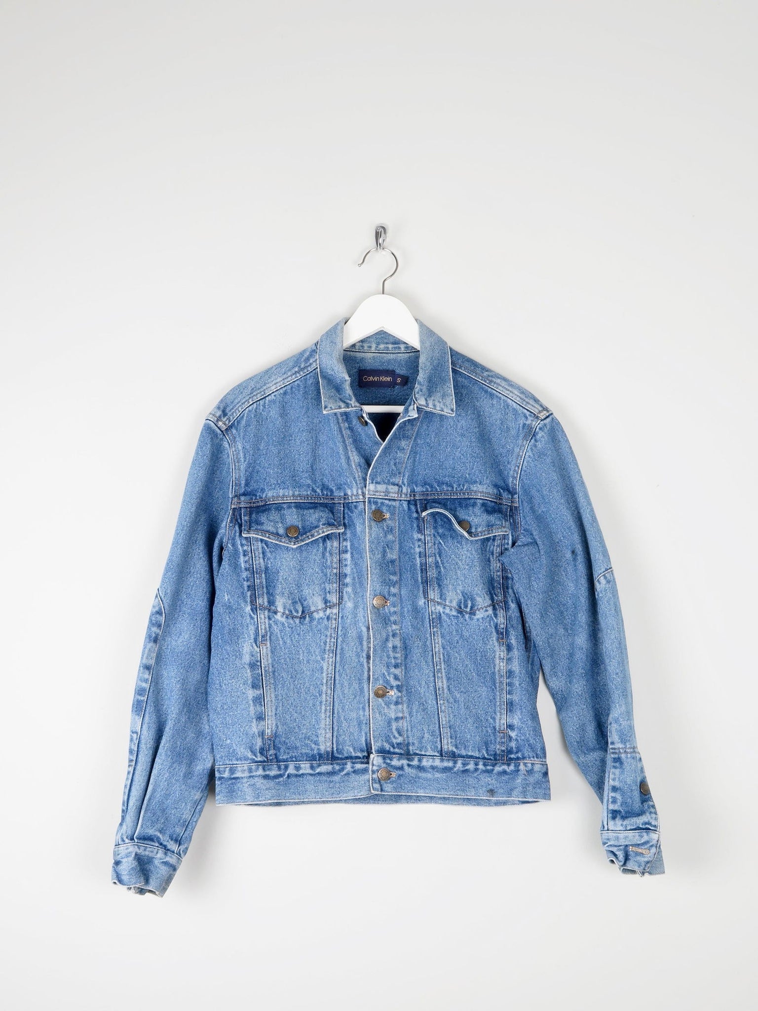 Men’s Blue Calvin Klein Vintage Denim Jacket S - The Harlequin