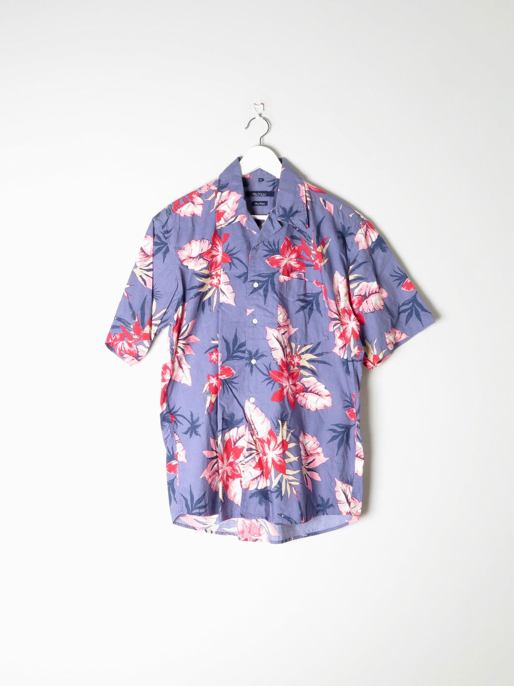 Men's Blue Hawaiian Vintage Shirt M - The Harlequin