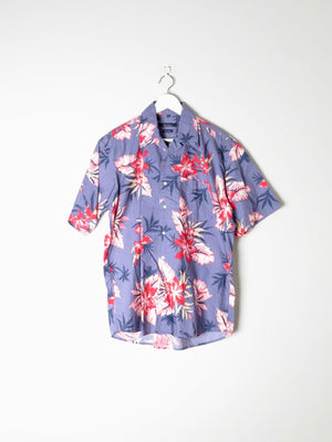 Men's Blue Hawaiian Vintage Shirt M - The Harlequin