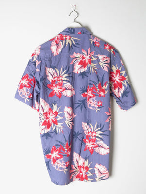 Men's Blue Hawaiian Vintage Shirt M - The Harlequin