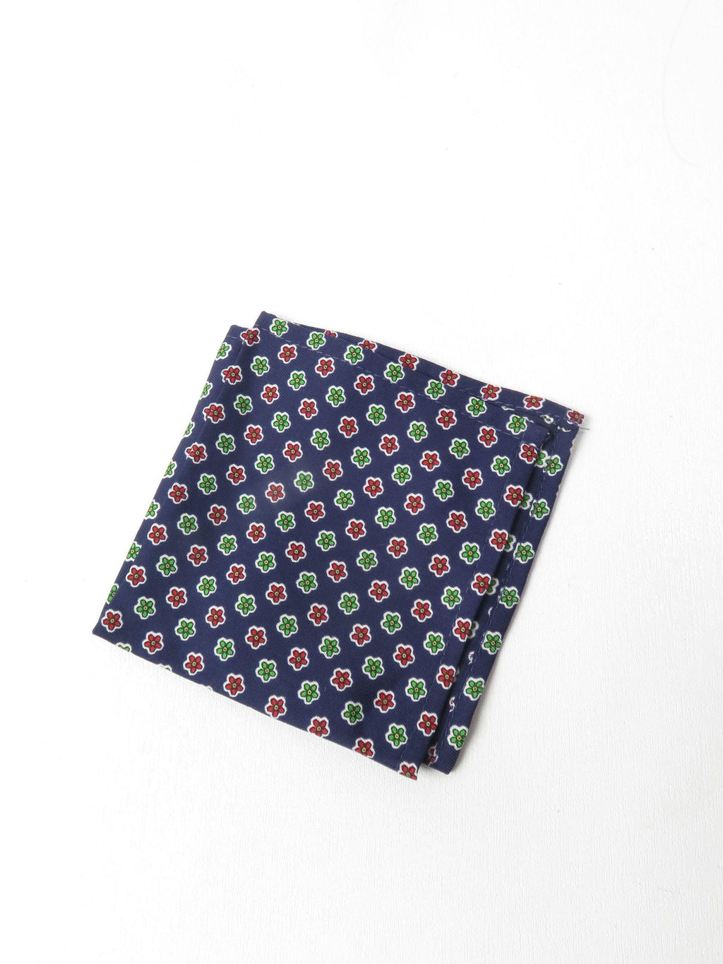 Men's Blue Printed Vintage Pocket Square Unused - The Harlequin
