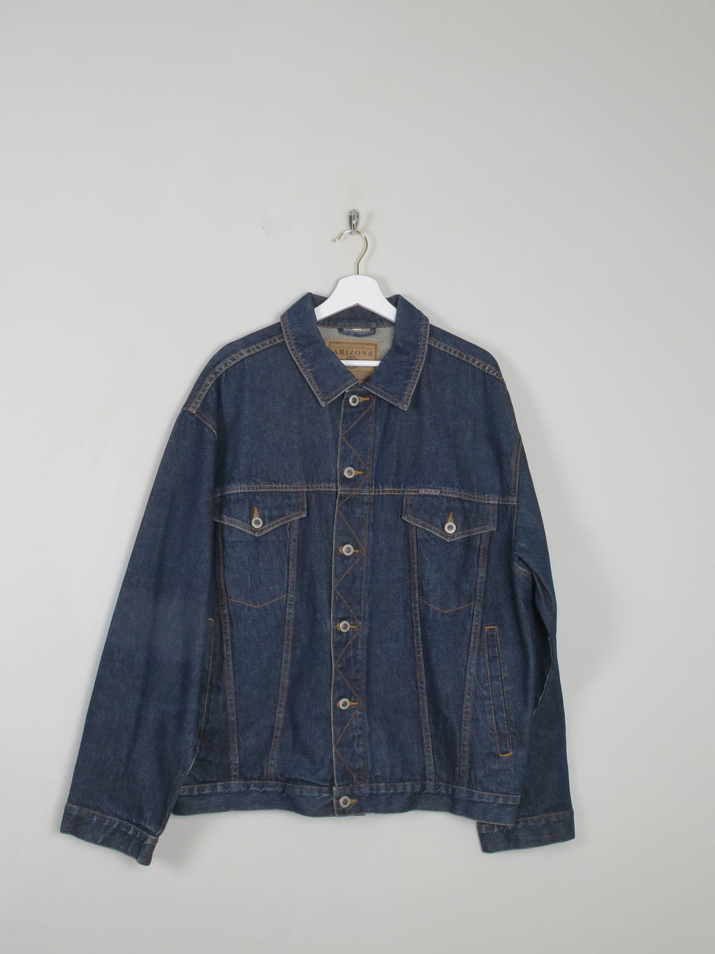 Men's Blue Vintage Denim Jacket Indigo L - The Harlequin