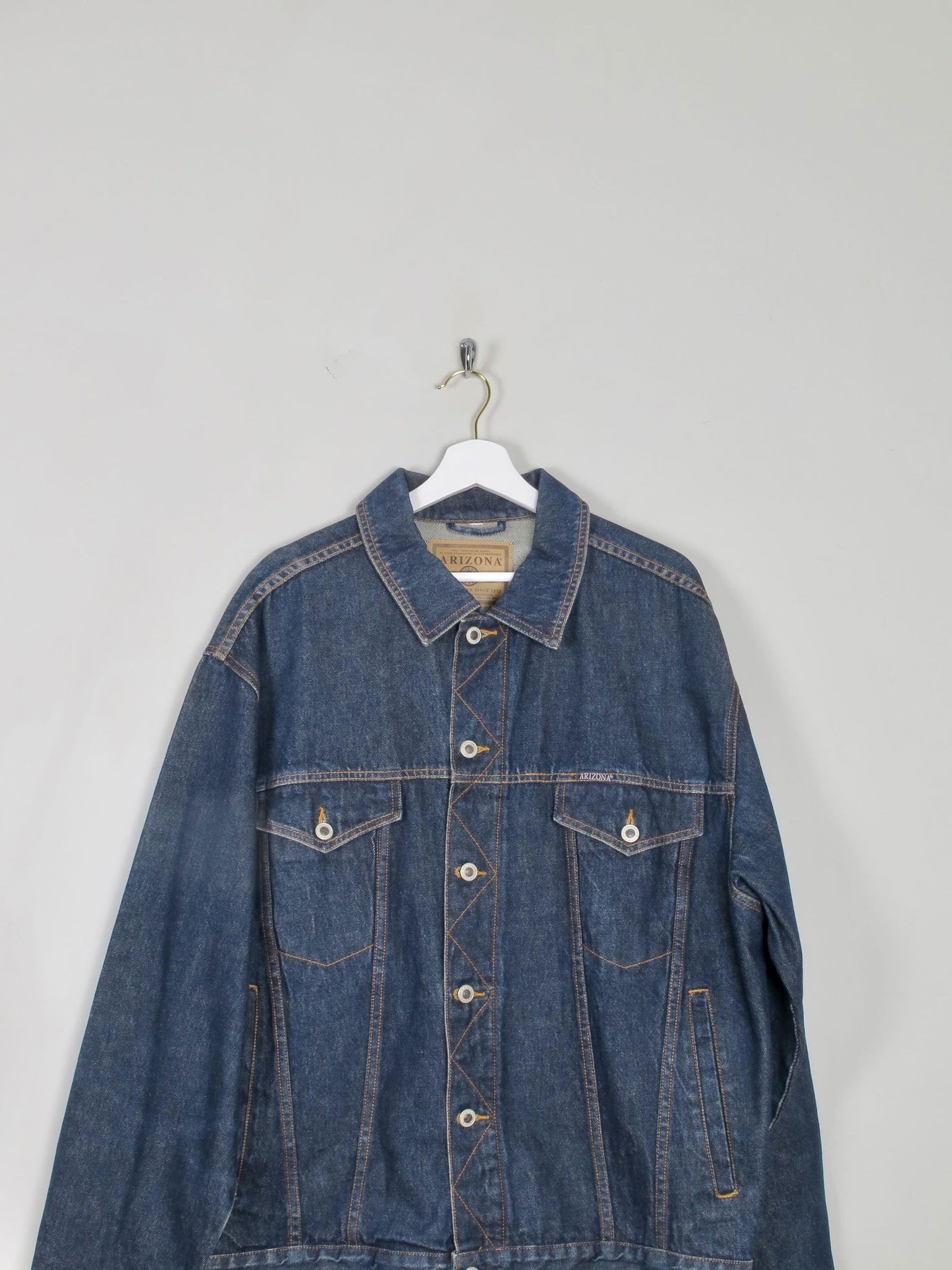 Men's Blue Vintage Denim Jacket Indigo L - The Harlequin
