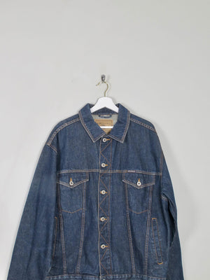Men's Blue Vintage Denim Jacket Indigo L - The Harlequin
