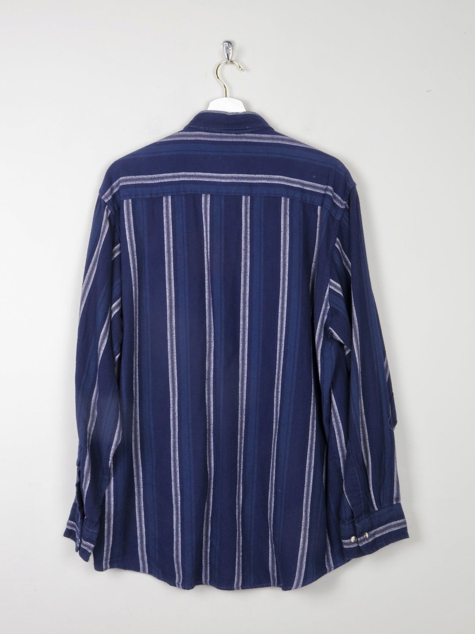 Men's Blue Vintage Flannel Shirt L - The Harlequin
