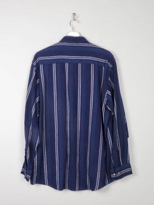 Men's Blue Vintage Flannel Shirt L - The Harlequin
