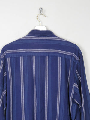 Men's Blue Vintage Flannel Shirt L - The Harlequin