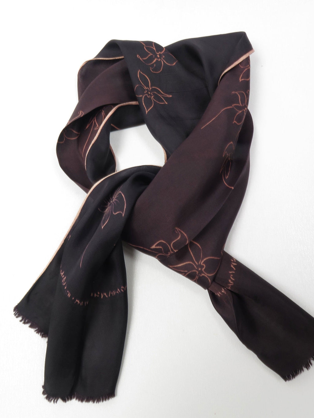 Men’s Brown & Pink Floral Print Vintage Scarf - The Harlequin