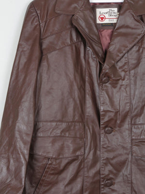 Men's Burgundy Vintage Leather Jacket Sears Size 44 /Large - The Harlequin