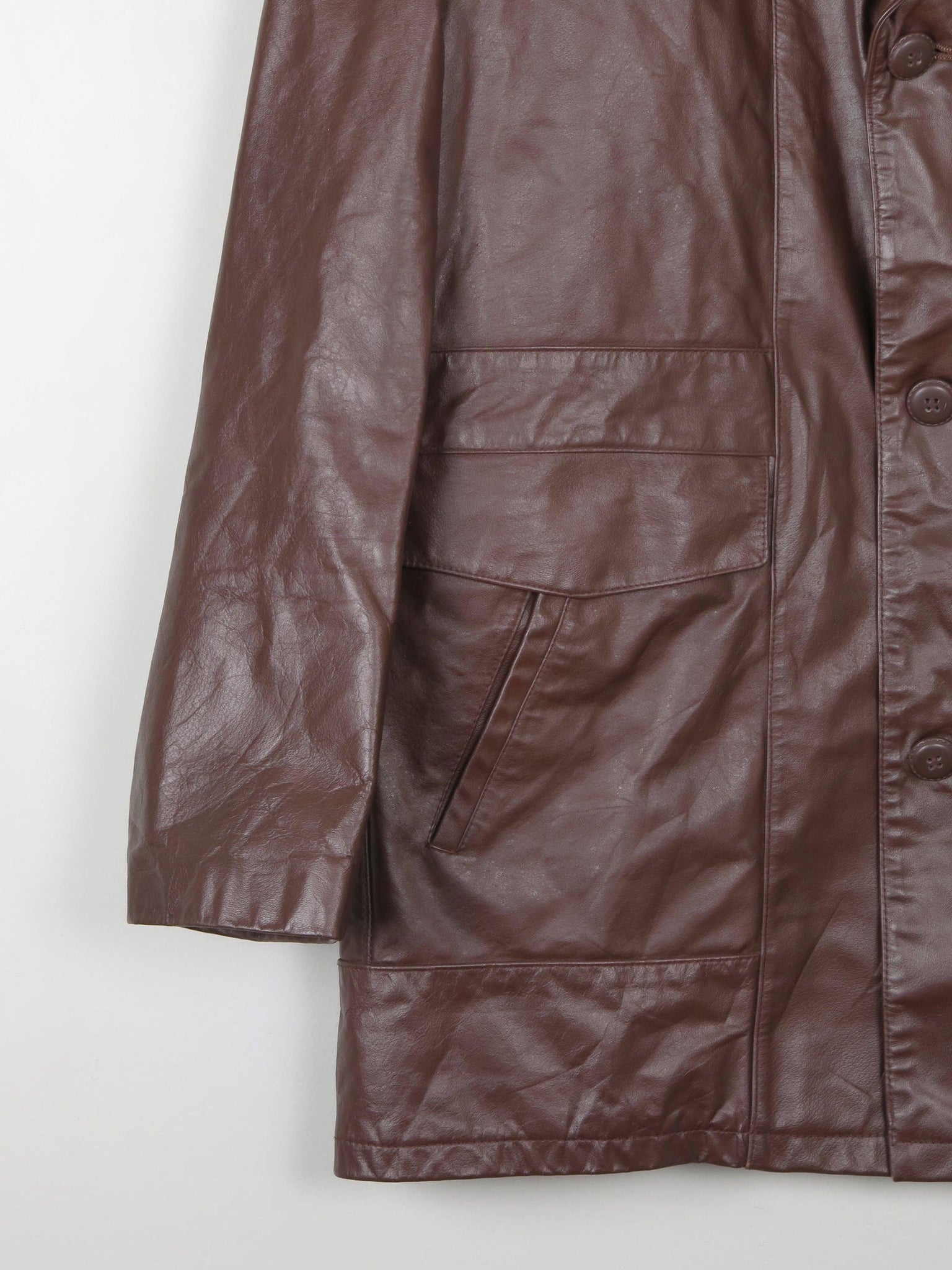 Men's Burgundy Vintage Leather Jacket Sears Size 44 /Large - The Harlequin