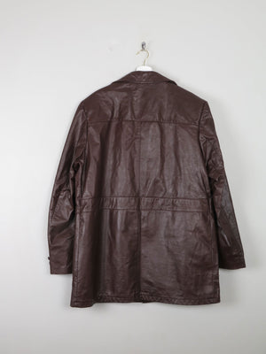 Men's Burgundy Vintage Leather Jacket Sears Size 44 /Large - The Harlequin