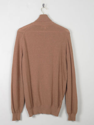 Men's Caramel Vintage Wool Polo Neck M - The Harlequin