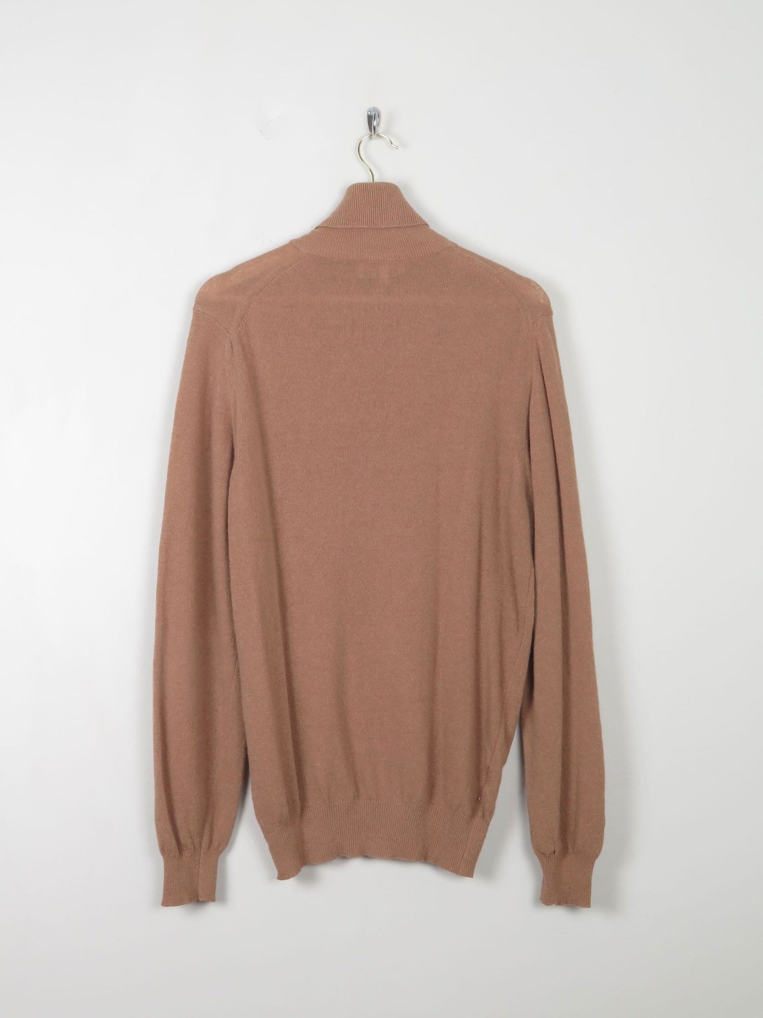 Men's Caramel Vintage Wool Polo Neck M - The Harlequin