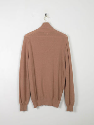Men's Caramel Vintage Wool Polo Neck M - The Harlequin